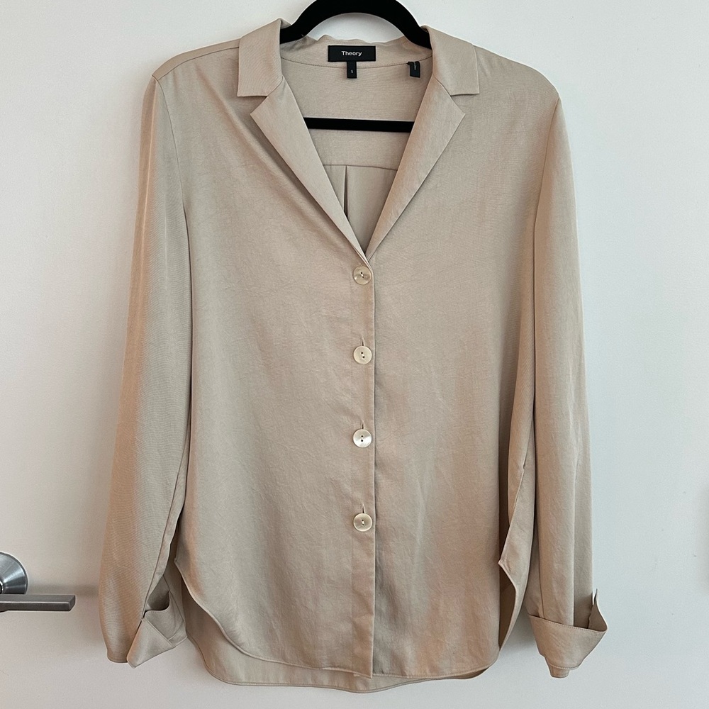 Theory Silky Button Down Blouse